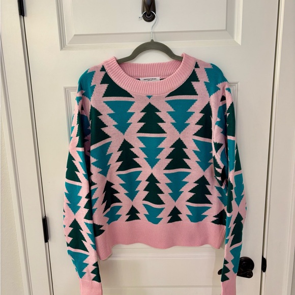 Grayson Threads Pink & Green Christmas Tree Knit Sweater NWT Size Large - Picture 3 of 5
